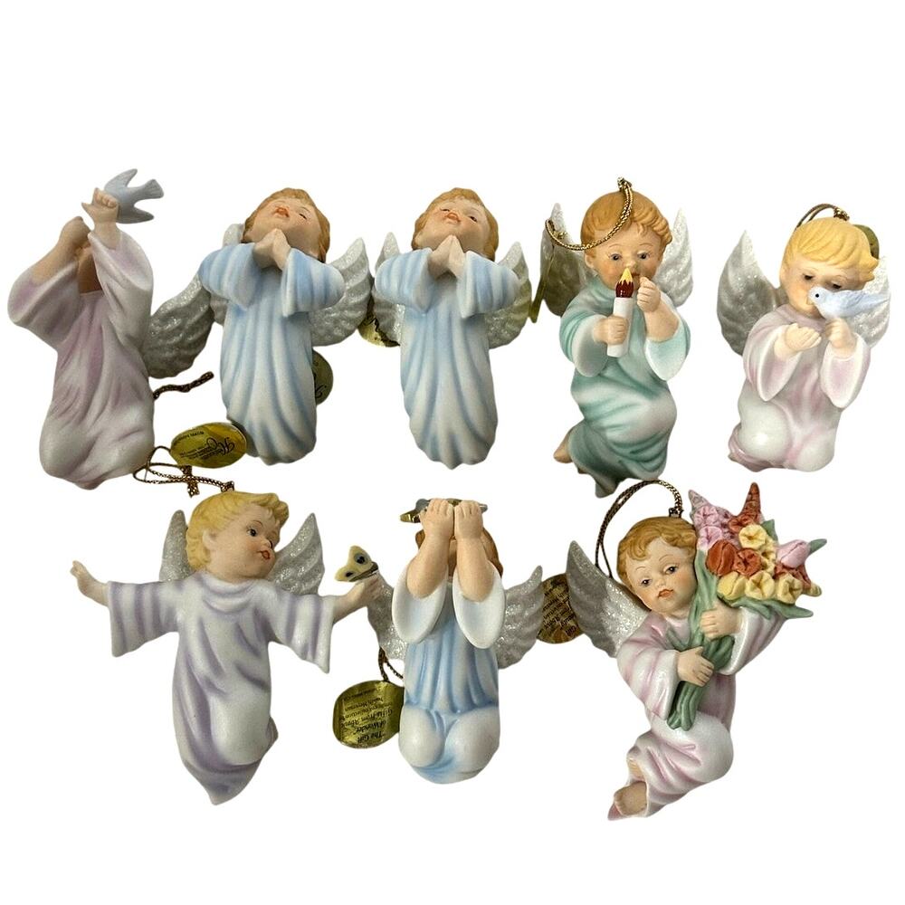 Ashton Drake Vintage 1998 1999 Gifts from Above Angel Cherub Ornaments -Set of 8 - Picture 3 of 14